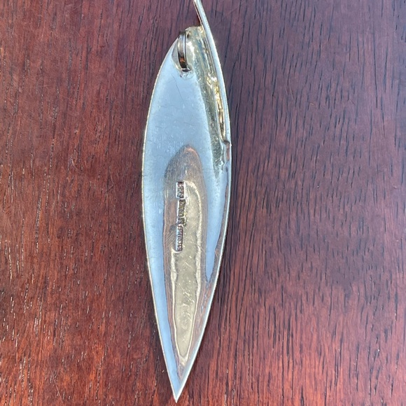 Rare Large Designer Inger K Solid Sterling Silver (.925) Modernist Pendant - Picture 5 of 5